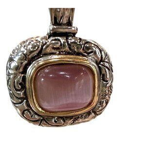 Vintage pendant purple stone Jewelry  Silver tone